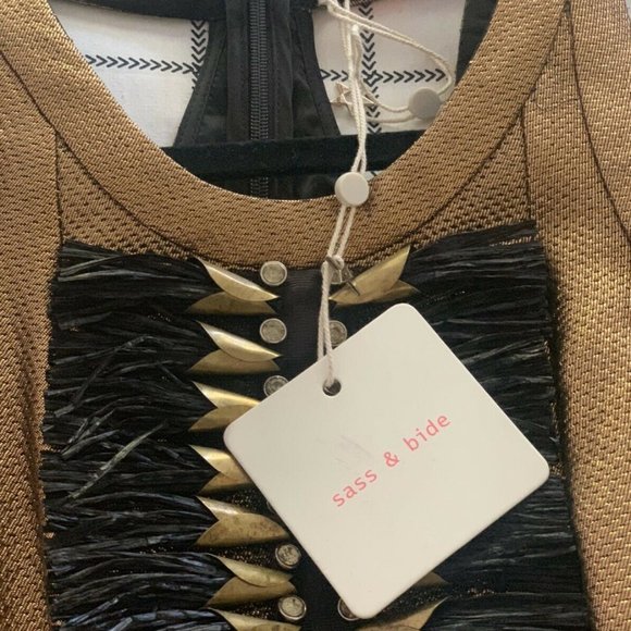 Sass & Bide Make a Reservation Dress in Gold - Picture 8 of 8